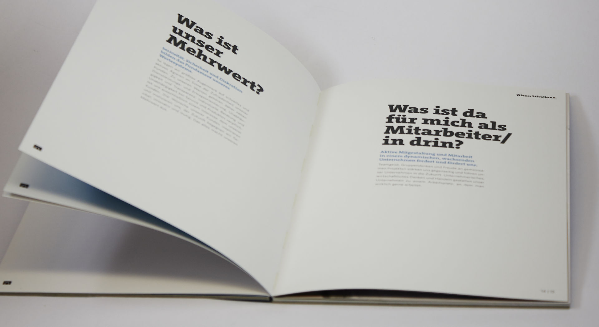 Wiener Privatbank, Brandbook, innen